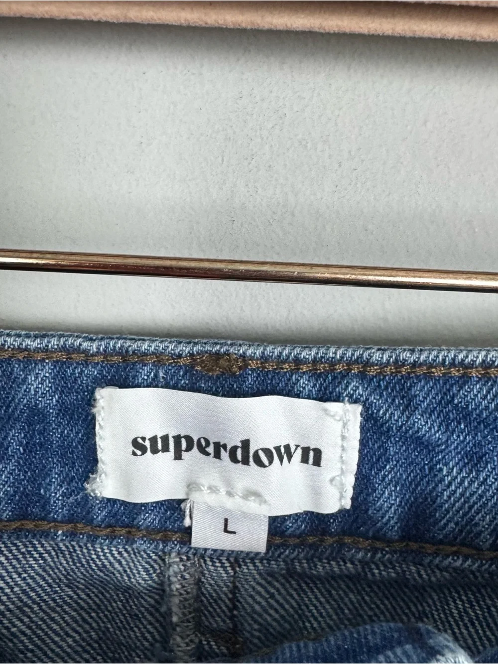 SUPERDOWN | NEW Revolve Denim A-Line Mini Skirt with Side Stripes Women’s Size L